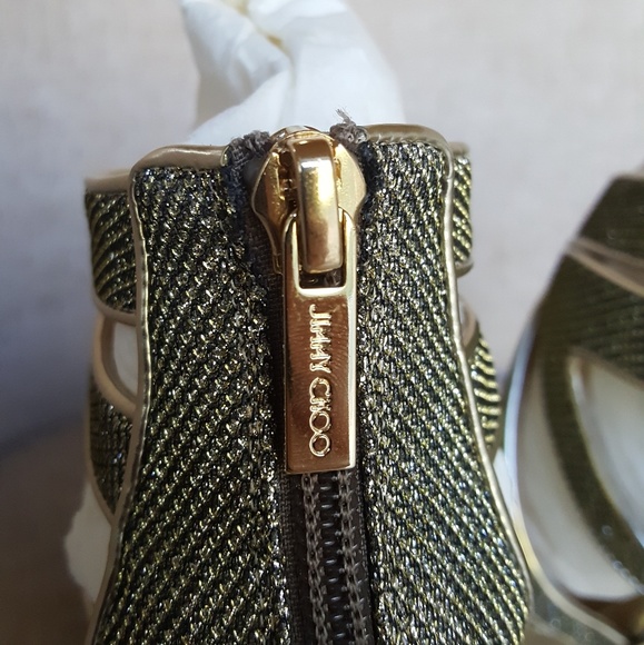 NIB Jimmy Choo Bronze Lame Collar Pumps - Picture 6 of 8